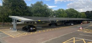 Bicester leisure centre solar panels - solar carport