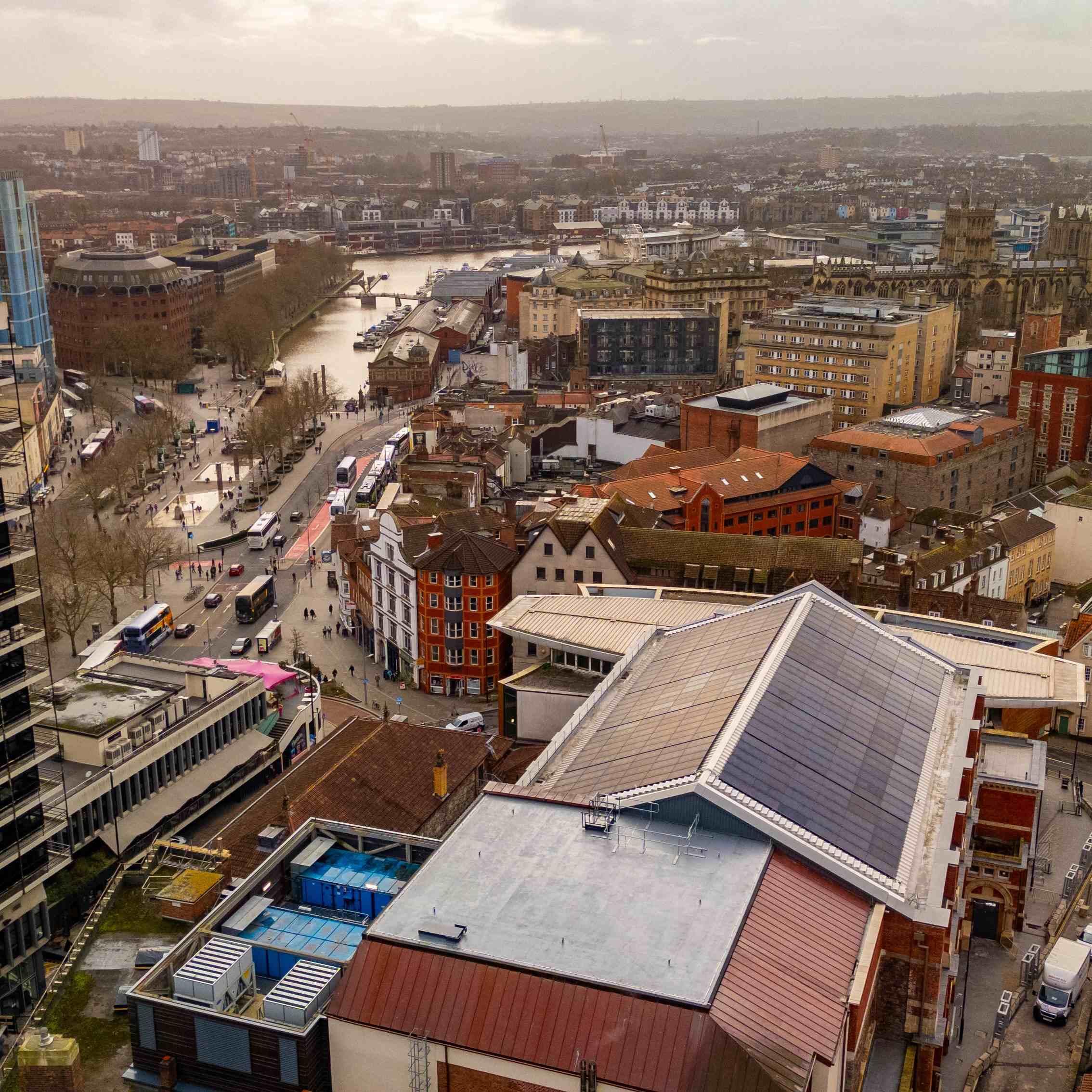 BB aerial view with harbour - square - credit Solarsense